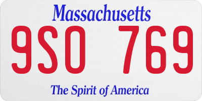 MA license plate 9SO769