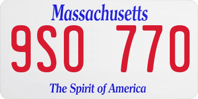 MA license plate 9SO770
