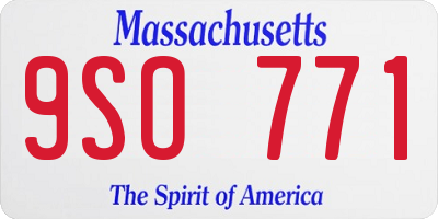 MA license plate 9SO771