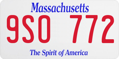 MA license plate 9SO772