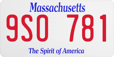 MA license plate 9SO781