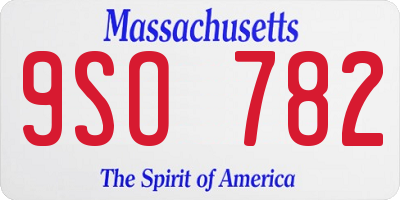 MA license plate 9SO782