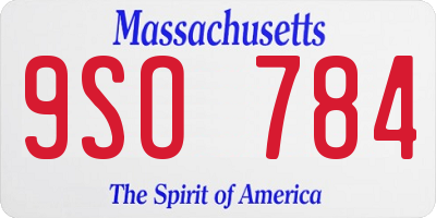 MA license plate 9SO784