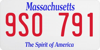 MA license plate 9SO791