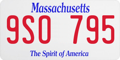 MA license plate 9SO795