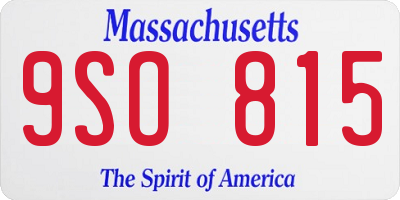 MA license plate 9SO815