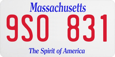 MA license plate 9SO831
