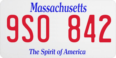 MA license plate 9SO842