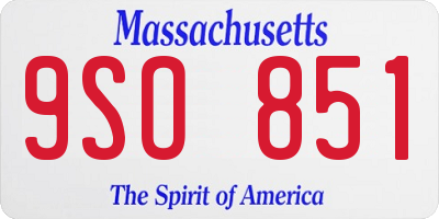 MA license plate 9SO851