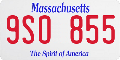 MA license plate 9SO855