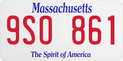 MA license plate 9SO861