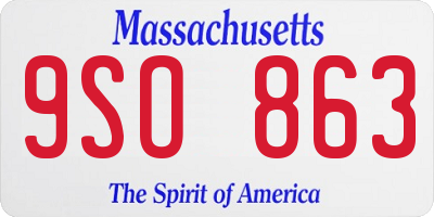 MA license plate 9SO863