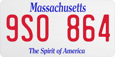 MA license plate 9SO864