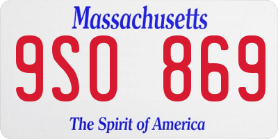 MA license plate 9SO869