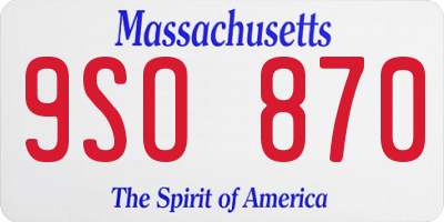 MA license plate 9SO870