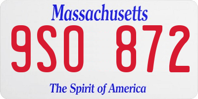 MA license plate 9SO872