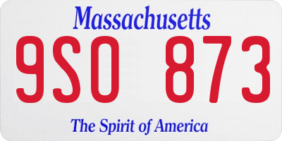 MA license plate 9SO873