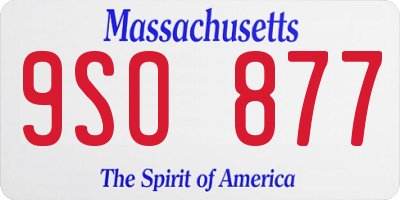 MA license plate 9SO877