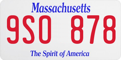 MA license plate 9SO878