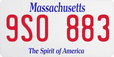 MA license plate 9SO883