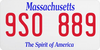 MA license plate 9SO889