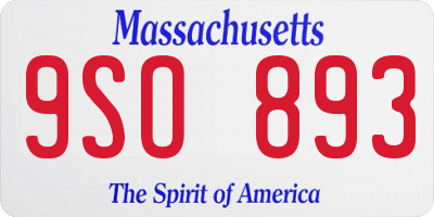 MA license plate 9SO893
