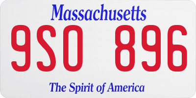 MA license plate 9SO896