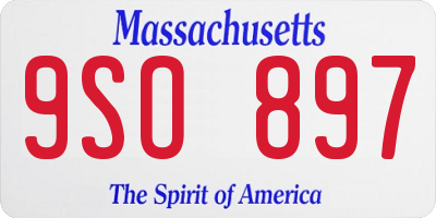 MA license plate 9SO897
