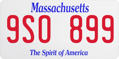 MA license plate 9SO899