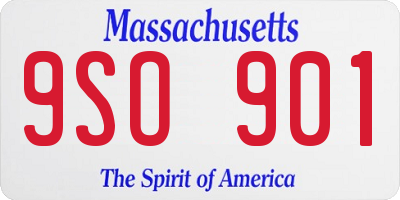 MA license plate 9SO901
