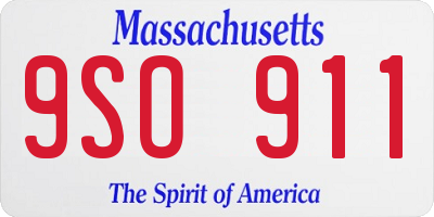 MA license plate 9SO911
