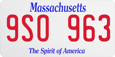 MA license plate 9SO963