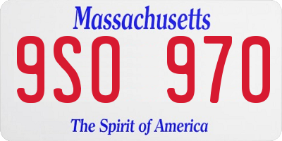 MA license plate 9SO970