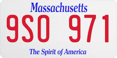 MA license plate 9SO971