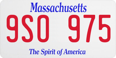 MA license plate 9SO975