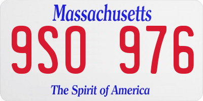 MA license plate 9SO976