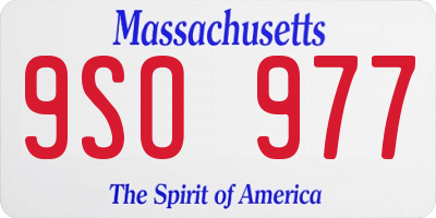 MA license plate 9SO977