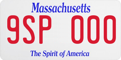 MA license plate 9SP000