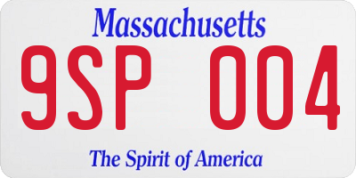 MA license plate 9SP004