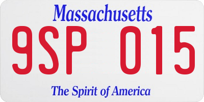 MA license plate 9SP015