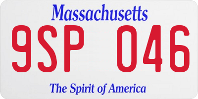 MA license plate 9SP046