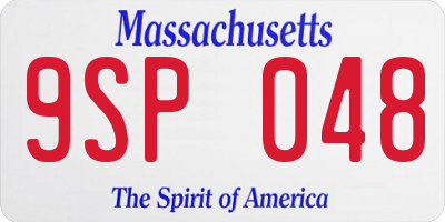MA license plate 9SP048