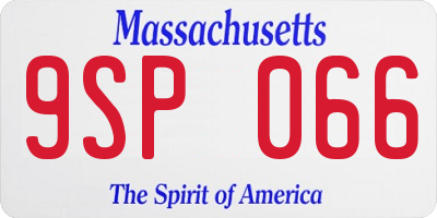 MA license plate 9SP066