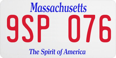 MA license plate 9SP076