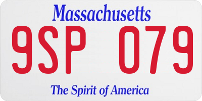 MA license plate 9SP079