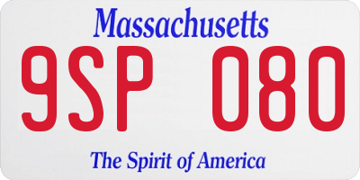 MA license plate 9SP080