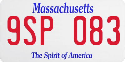 MA license plate 9SP083