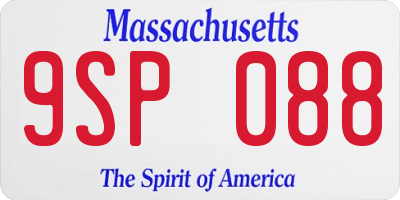 MA license plate 9SP088