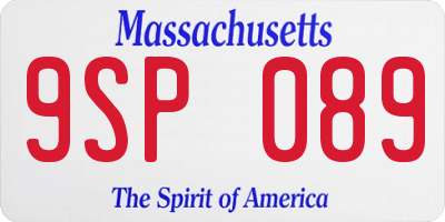 MA license plate 9SP089