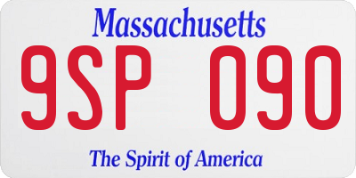 MA license plate 9SP090